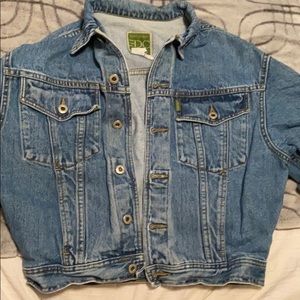 Wide fit blue jean jacket